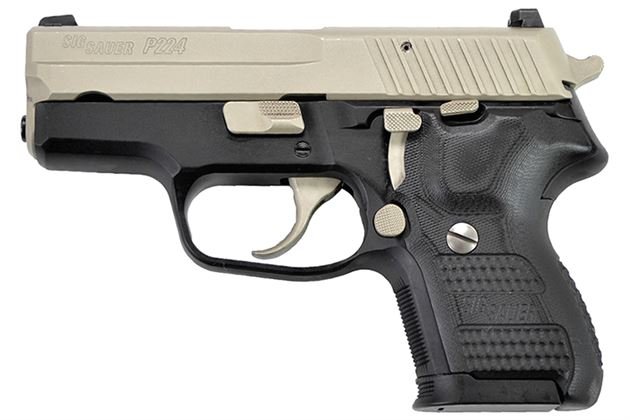 Sig Sauer P224 Two-Tone 9mm Centerfire Pistol with Nickel Accents 1 Sig Sauer P224 Two-Tone 9mm Centerfire Pistol with Nickel Accents
