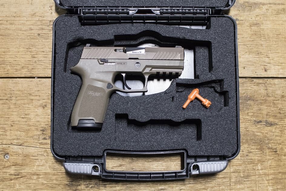 Sig Sauer P320 Compact 9mm Flat Dark Earth Police Trade-in Pistols with Night Sights (Very Good Condition) 1 Sig Sauer P320 Compact 9mm Flat Dark Earth Police Trade-in Pistols with Night Sights (Very Good Condition)