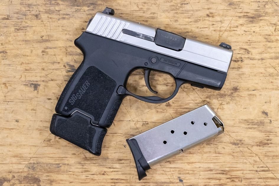 Sig Sauer P290 9mm DAO Two-Tone Police Trade-Pistols with Night Sights (Fair Condition) 1 Sig Sauer P290 9mm DAO Two-Tone Police Trade-Pistols with Night Sights (Fair Condition)